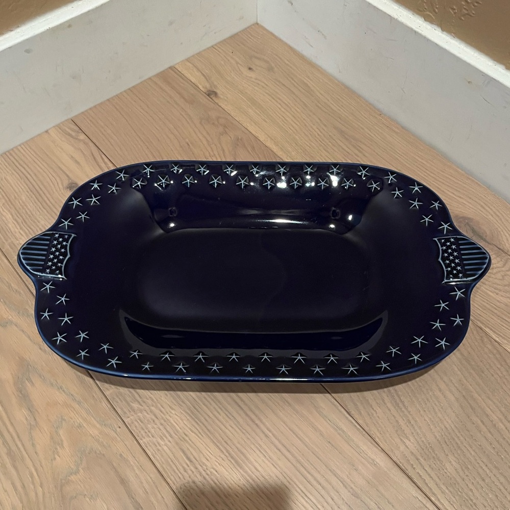 Longaberger American Cobalt Blue Stars & Shield  Platter